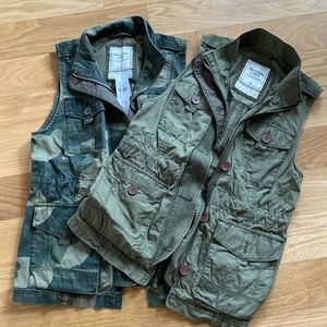 Abercrombie & Fitch A&F utility vest sz M camo/green (bundle)